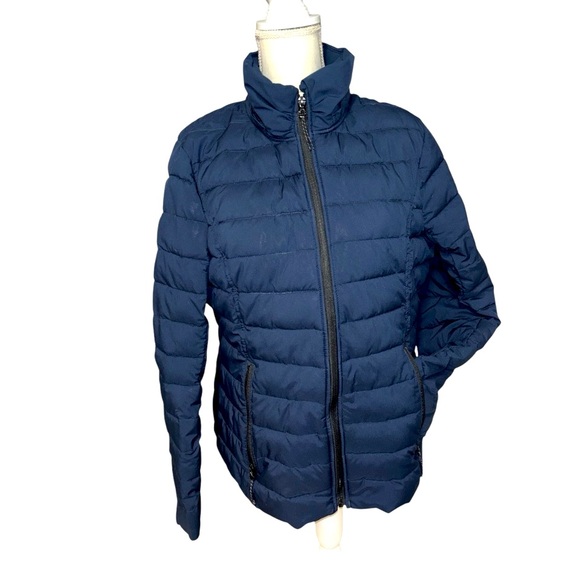 WOMENS NAUTICA XL PUFFER JACKET WITH REMOVABLE HOOD NAVY BLUE FITTED PACKABLE - Picture 7 of 13